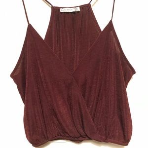 Bershka Mauve Silky Jersey Spaghetti Strap Top 👑